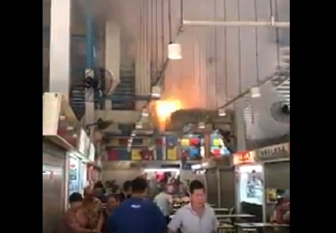 FIRE AT TELOK BLANGAH HAWKER CENTRE!