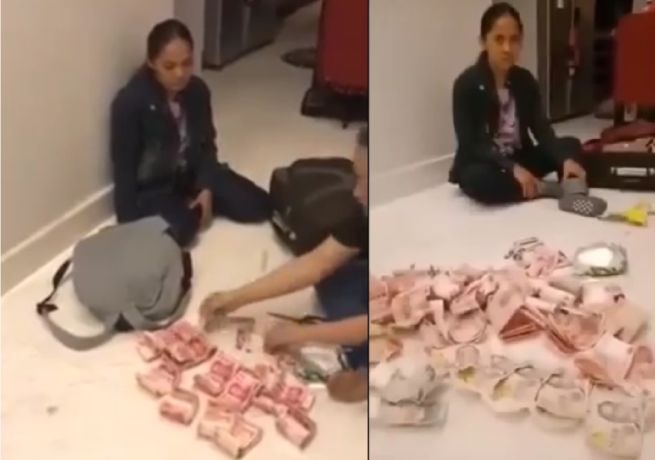 MAID HIDES THOUSAND $ OF STOLEN CASH IN PACKET DRINK.