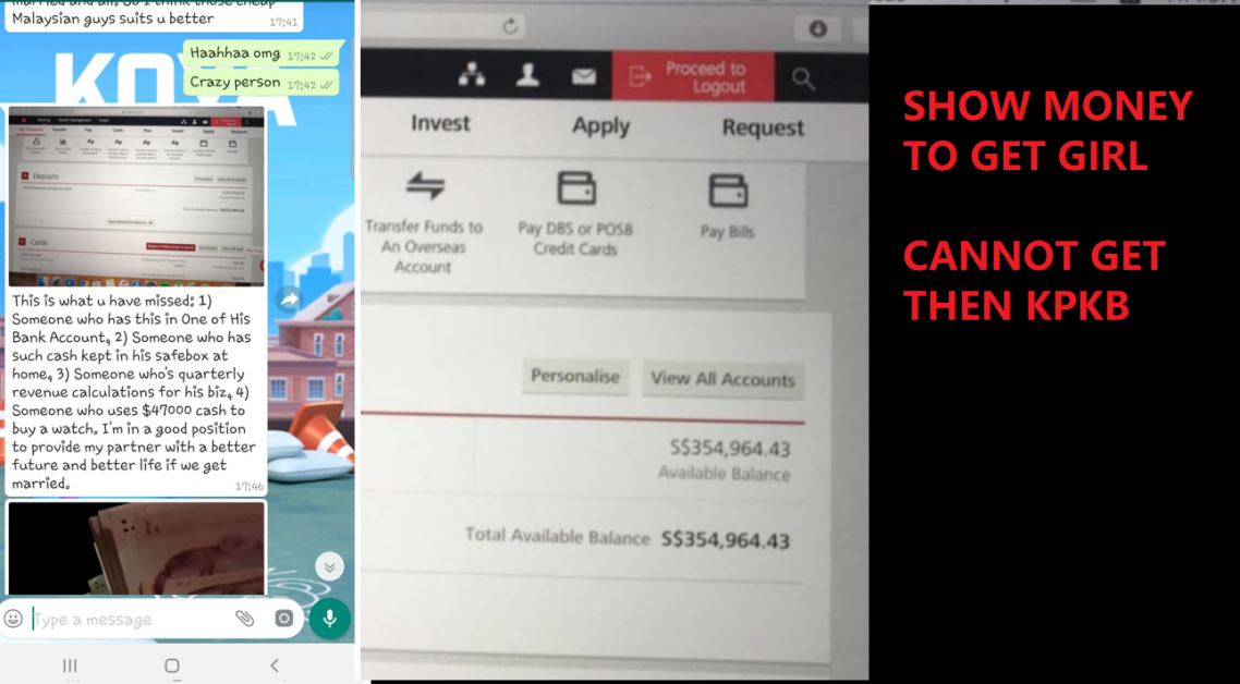 SINKIE GUY REJECT BY M’SIAN GIRL. SHOW OFF HIS BANK STATEMENT