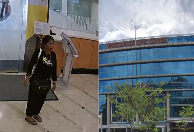 THEFT AT WOODLANDS CIVIC CENTRE. POLICE LOOKING FOR WOMAN