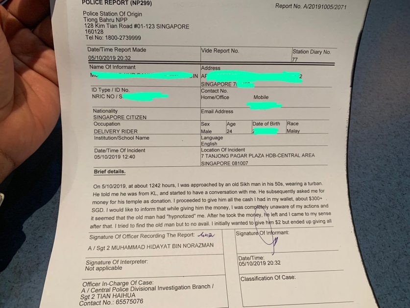 MAN CLAIMS HE GOT HYPNOTIZED AND HANDED OVER HIS MONEY