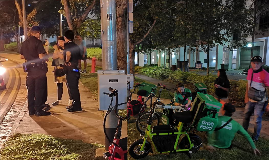 YISHUN PEDESTRIAN PUSHED GRAB RIDER TO GROUND “YOU CAN CYCLE HERE?!”