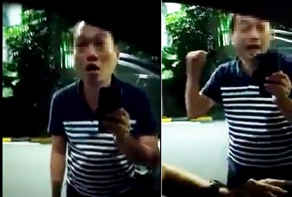 ANGRY MAN STOP MALAYSIAN DRIVER WHO BROKE THE LAW FROM ESCAPING