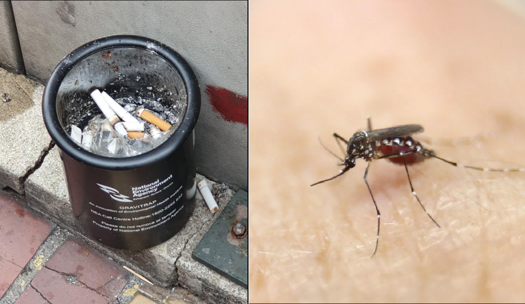 RESIDENTS USED NEA GRAVITRAP AS AN ASHTRAY AT KATONG AREA