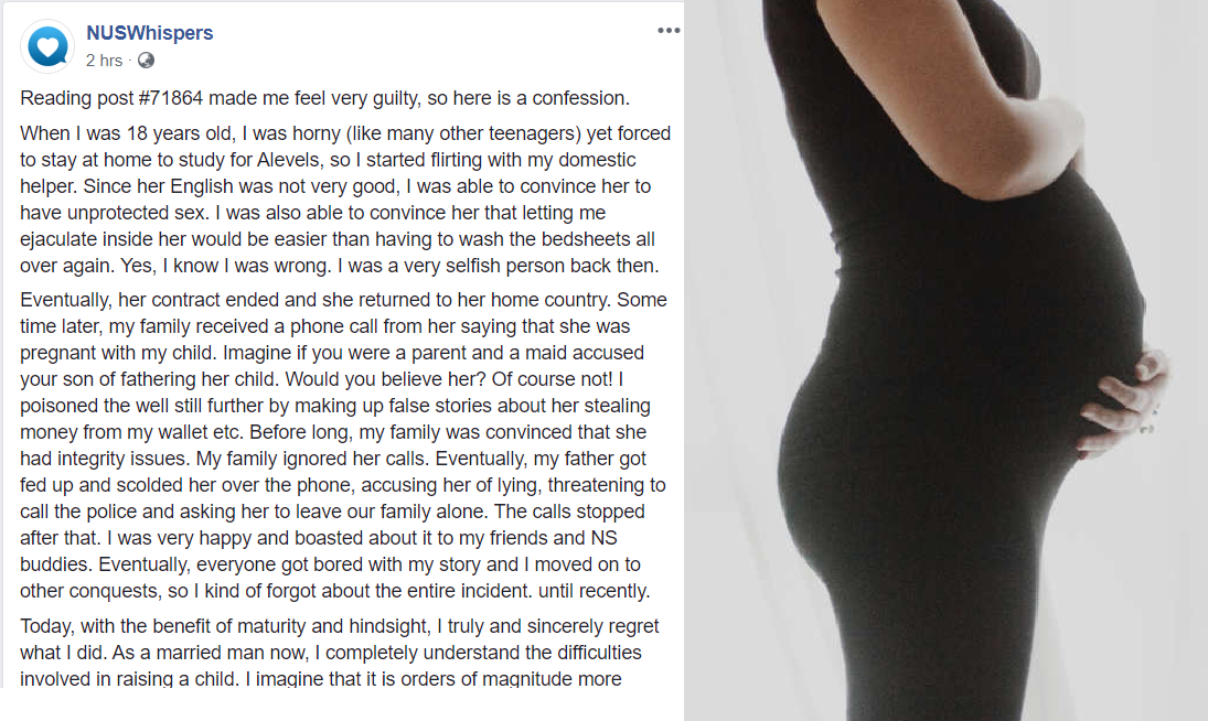 NUSWHISPER: MAKE MAID PREGNANT AND BRAG ABOUT IT TO ARMY FRIENDS