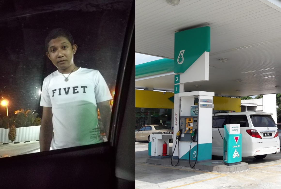 MALAYSIAN WOMAN ALMOST ROBBED AT MUAR PETROL STATION