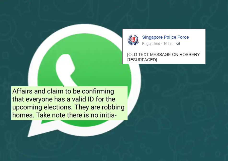 Singapore Police Whatsapp Messages Of Robbery Is Not Singapore