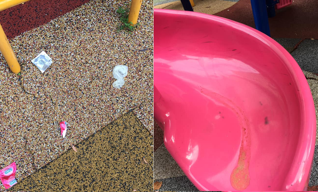 HELPER WITH EMPLOYEE’S DAUGHTER FOUND CONDOM AND ‘VOMIT’ AT PLAYGROUND