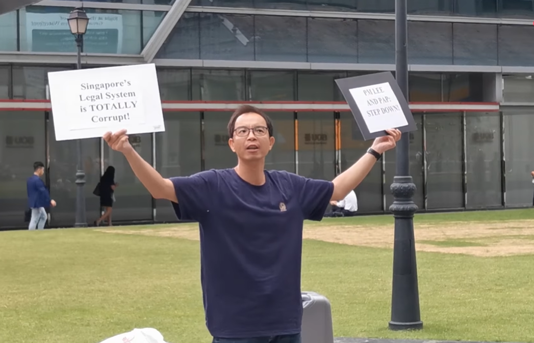 MAN ARRESTED AFTER PROTESTING AT RAFFLES PLACE MRT