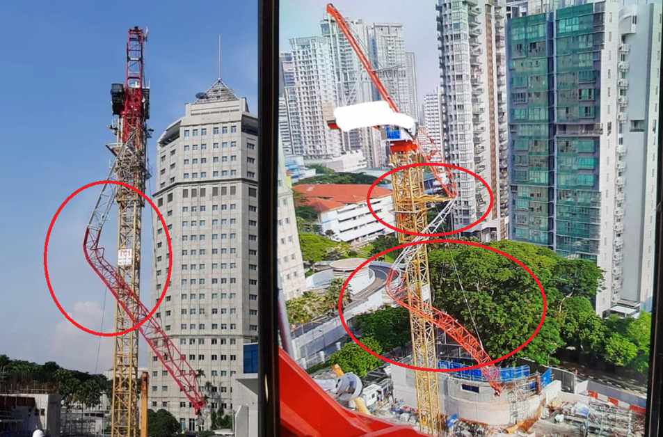 1 DEAD AND 1 INJURED AFTER CRANE COLLAPSE AT JALAN TAN TOCK SENG