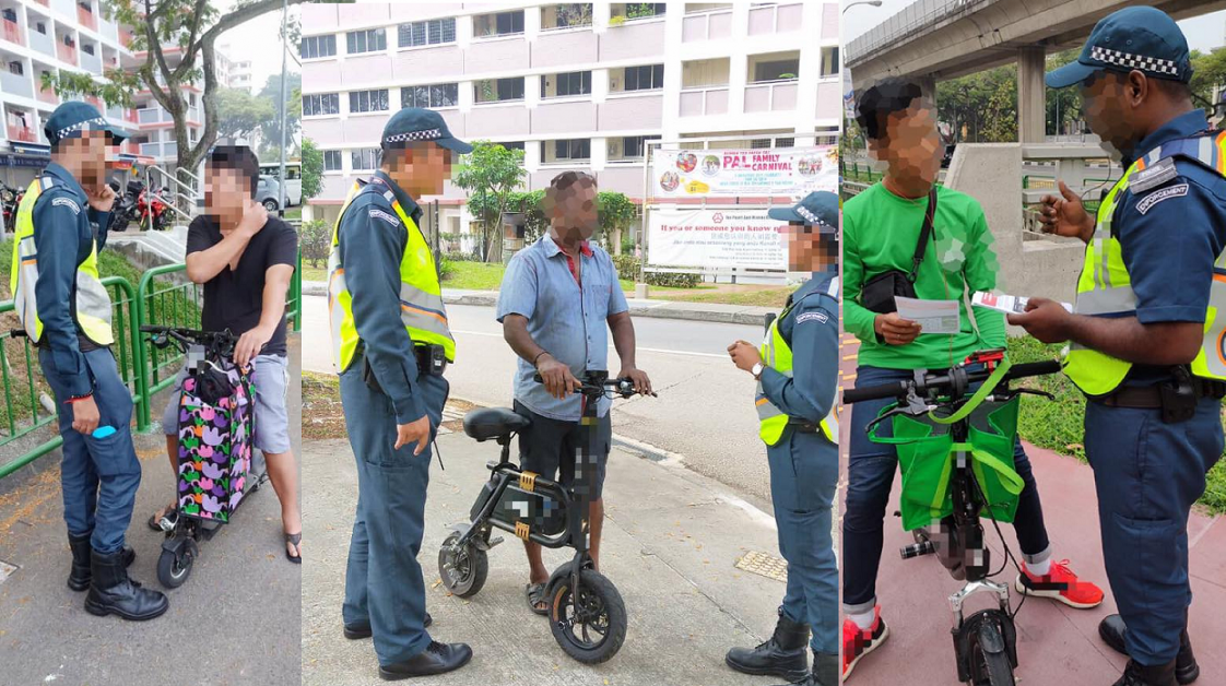 1ST DAY OF PMD FOOTPATH BAN. OVER HUNDRED RIDERS RECEIVED WARNING FROM LTA