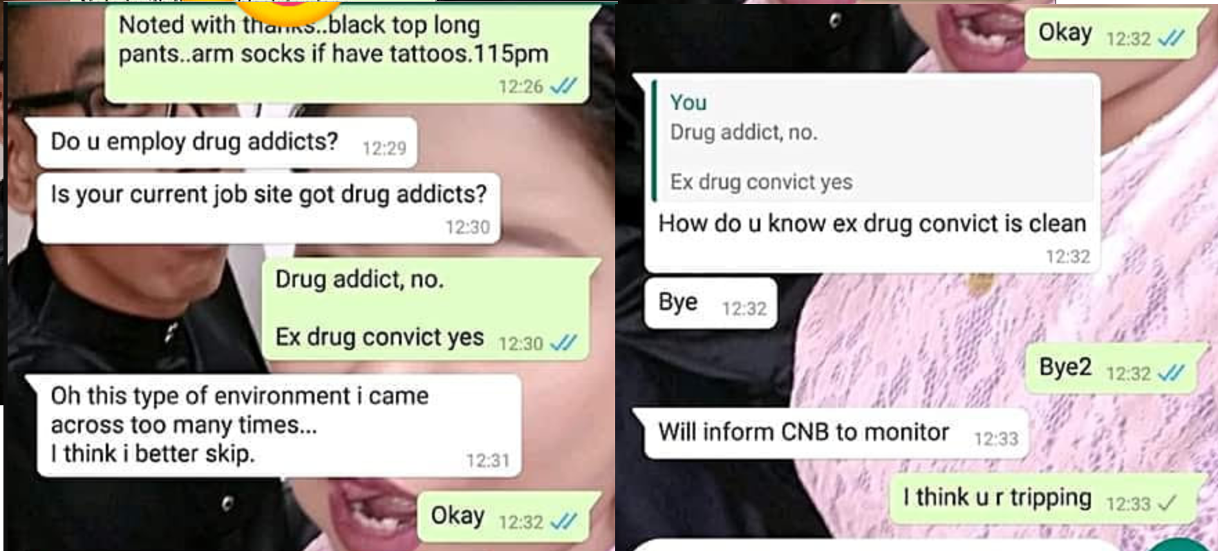 MAN REJECTS JOB OFFER BECAUSE COMPANY EMPLOYS EX-CONVICTS