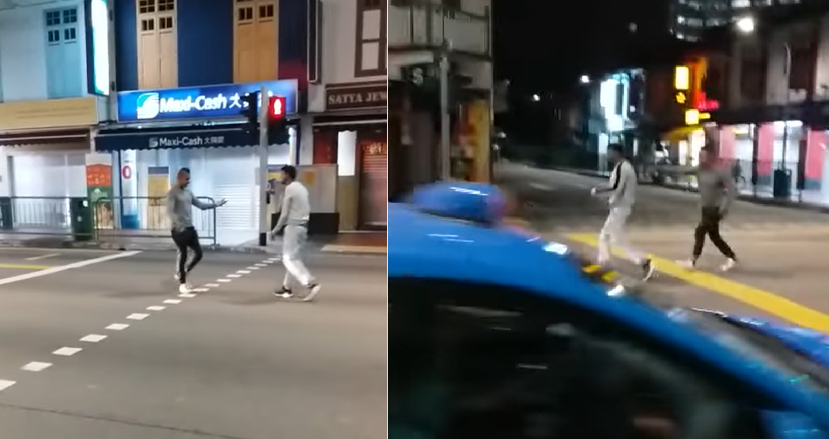 DRUNKARD RUNNING IN MIDDLE OF ROAD AT LITTLE INDIA