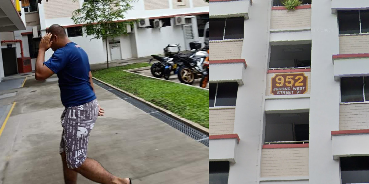 MAN TRIES TO STEAL FROM FOOD DELIVERY RIDER BUT GOT CAUGHT REDHANDED A JURONG WEST
