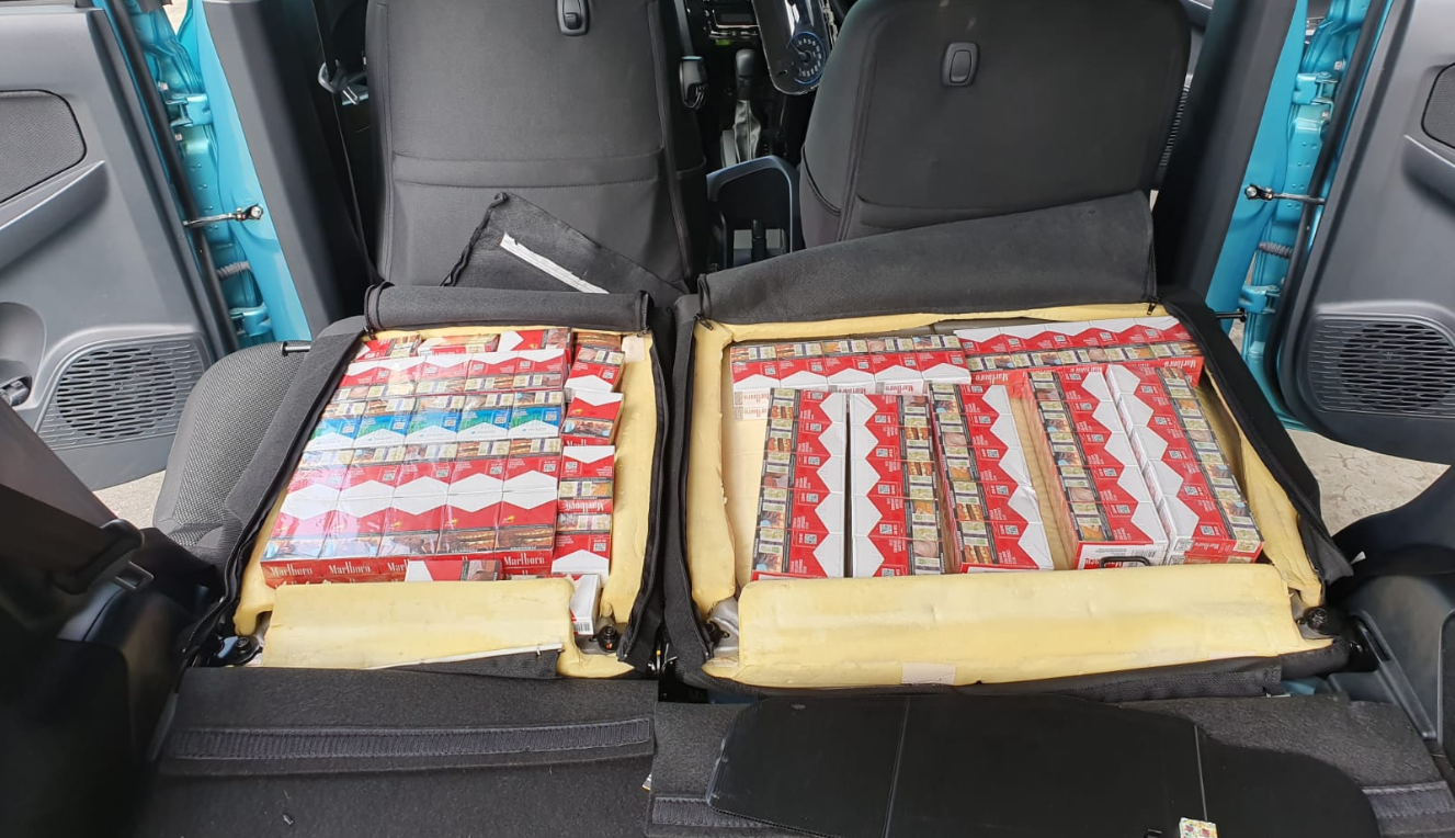 CONTRABAND SMUGGLERS MODIFY CAR SEATS TO STORE CIGARETTES