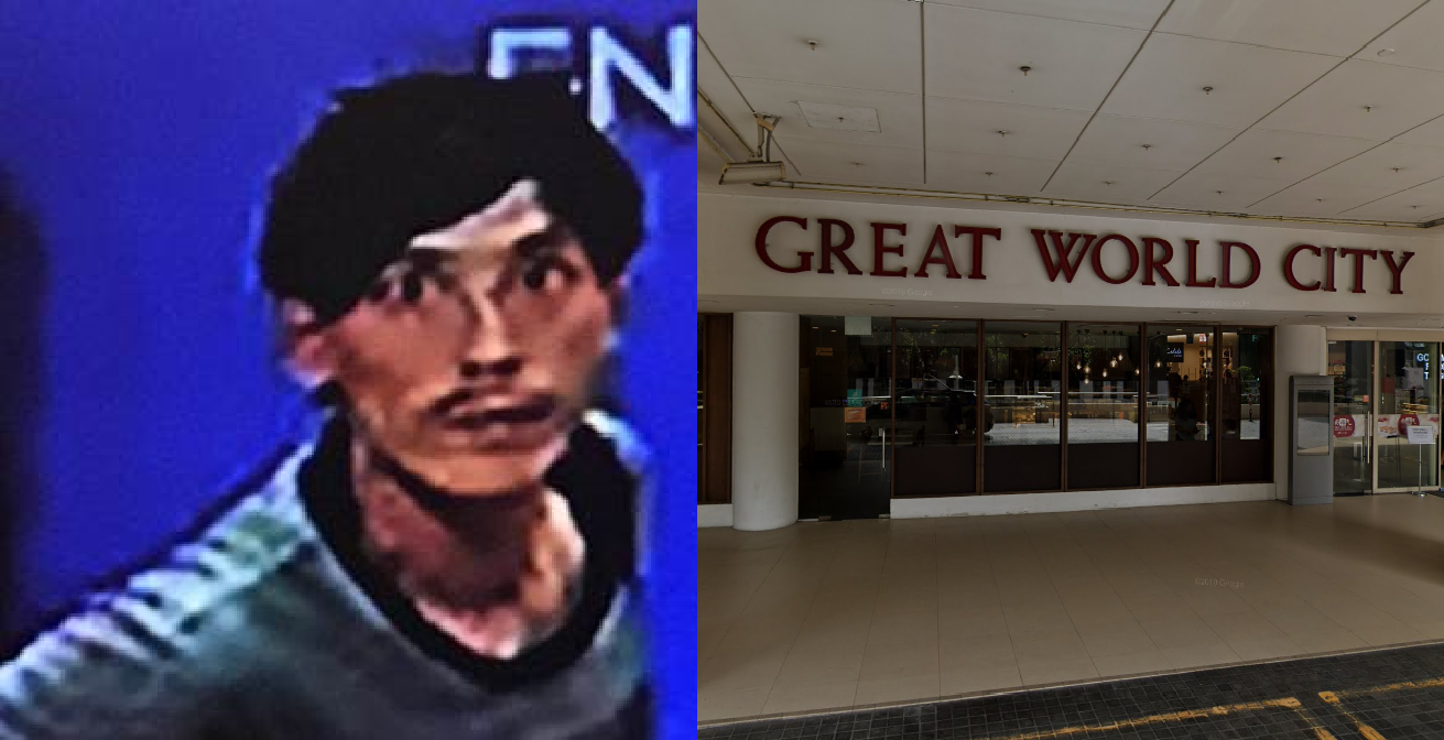 POLICE LOOKING FOR MAN TO ASSIST WITH THEFT CASE AT GREAT WORLD CITY