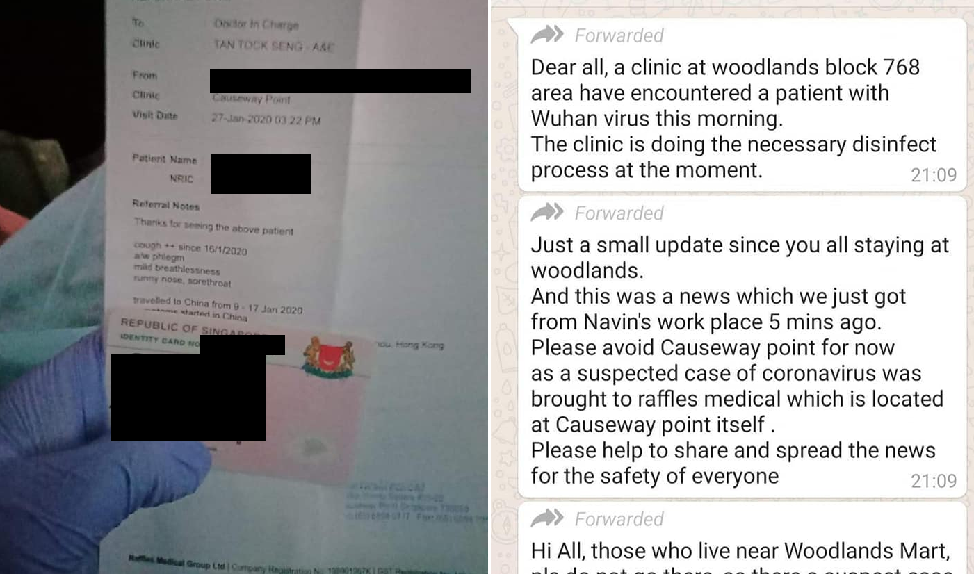 MAN ALLEGEDLY INFECTED WITH WUHAN VIRUS AT WOODLANDS CAUSEWAY POINT