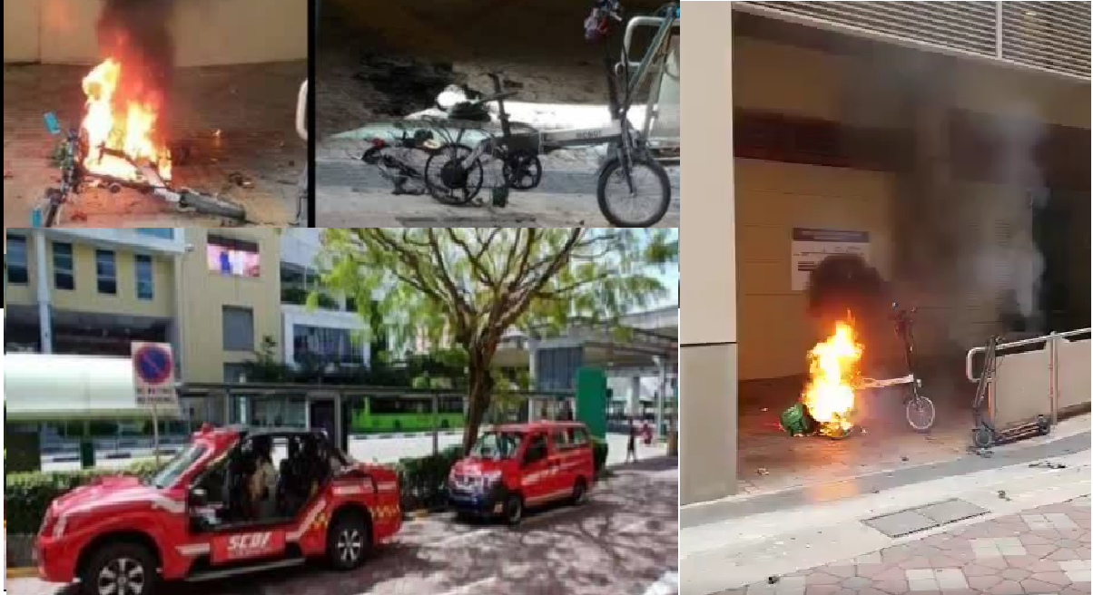 EBIKE CATCH FIRE CHOA CHU KANG, TOO EARLY FOR CNY FIRECRACKERS