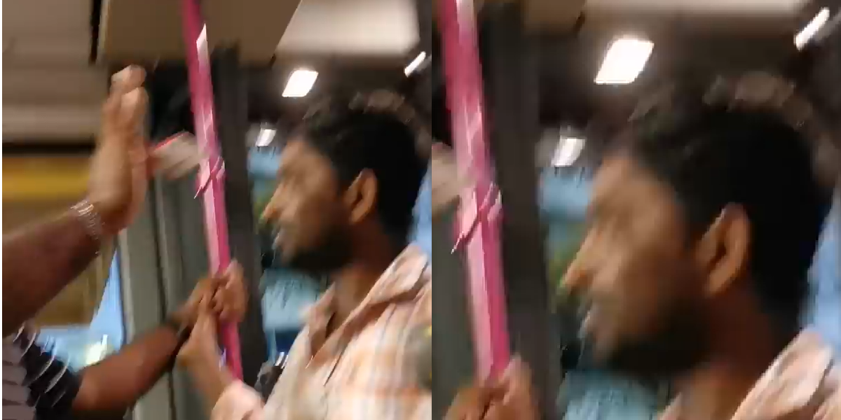 FOREIGN WORKERS THAT REEKS OF ALCOHOL ARGUES WITH BUS DRIVER