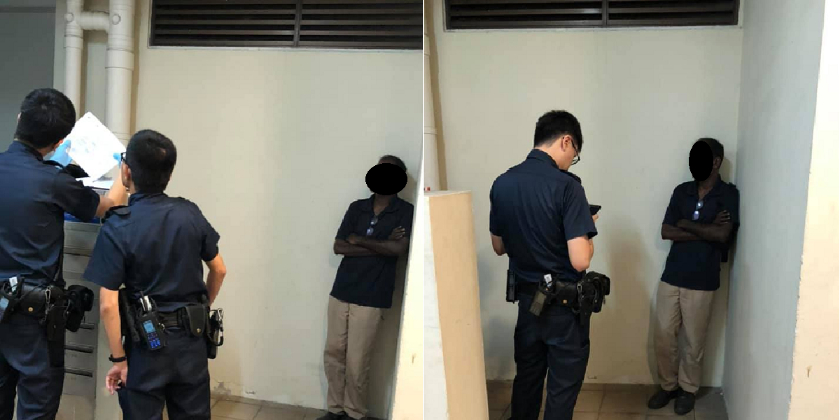 MAN CAUGHT FOR PEEPING INTO HOUGANG UNIT AND PEE IN PUBLIC