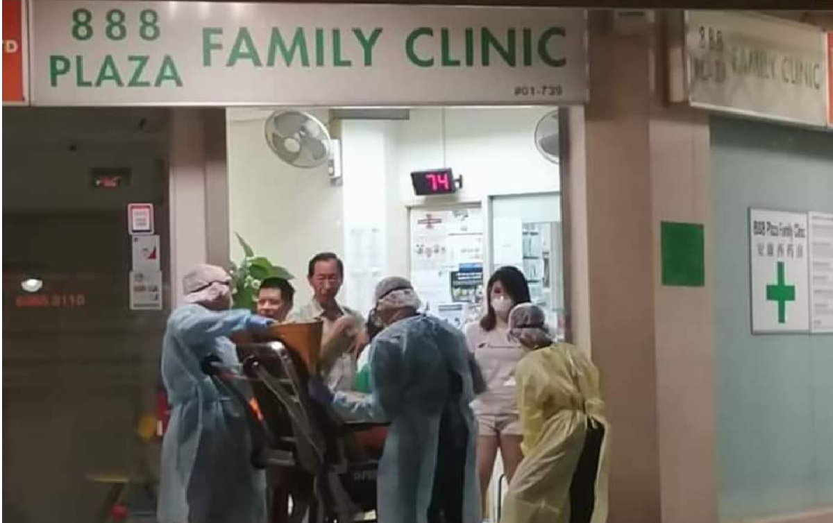 PHOTOS CIRCULATING, ALLEGED SUSPECTED CORONA VIRUS CASE AT WOODLANDS 888 PLAZA