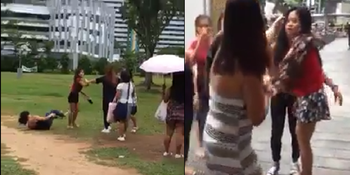 WOMAN FIGHTING OUTSIDE KALLANG MRT, HURLING VULGARITIES