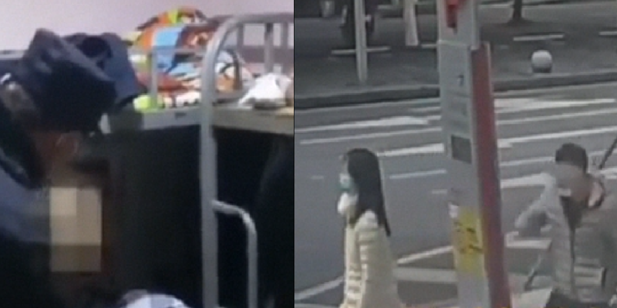 PRC MAN PURPOSELY SPRAYING SALIVA AT PASSERBYS, ARRESTED BY CHINA POLICE