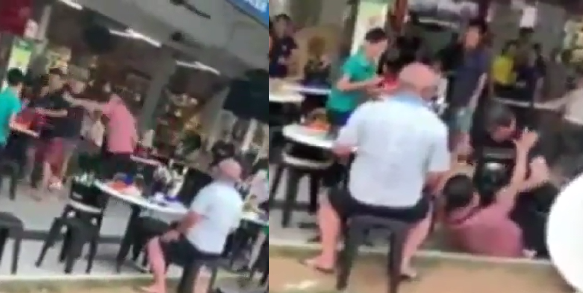 TWO UNCLE FIGHTING AT COFFEESHOP NEAR THE STATE COURT.