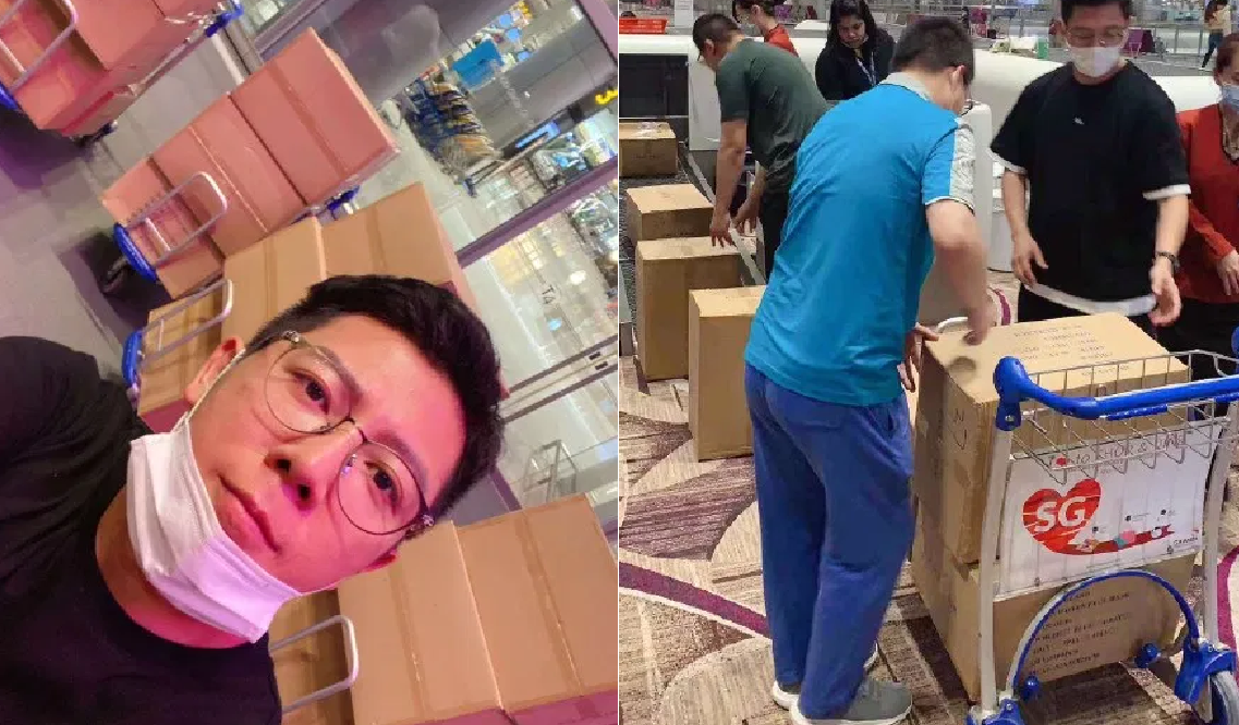 PRC SINGER SHIPS 160,000 MASK FROM SINGAPORE TO MAINLAND CHINA