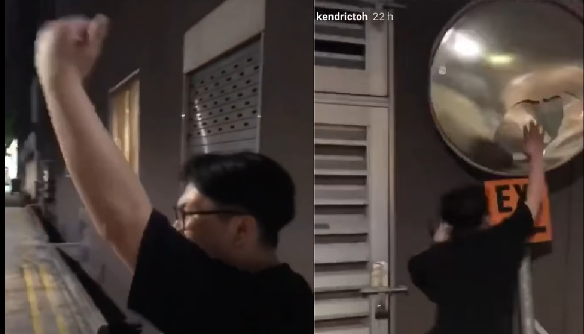 DRUNK TEEN “PUNCHING HIS OWN REFLECTION” VANDALISING PUBLIC PROPERTY