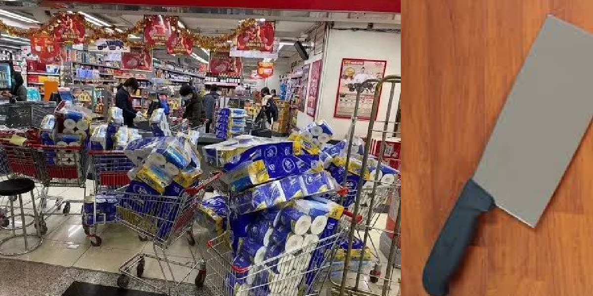 ARMED ROBBERS WITH KNIVES ROB TOILET ROLLS IN HONG KONG