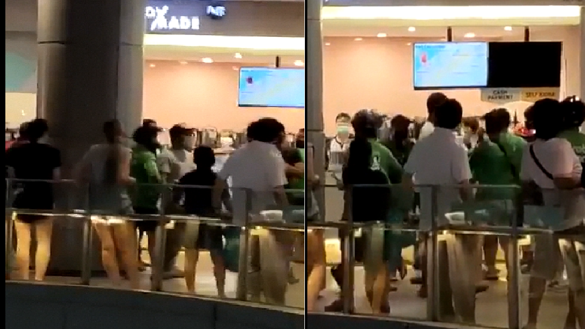 FIGHT AT WATERWAY POINT OVER “THE LAST BUBBLE TEA” BETWEEN GRAB DELIVERY MAN