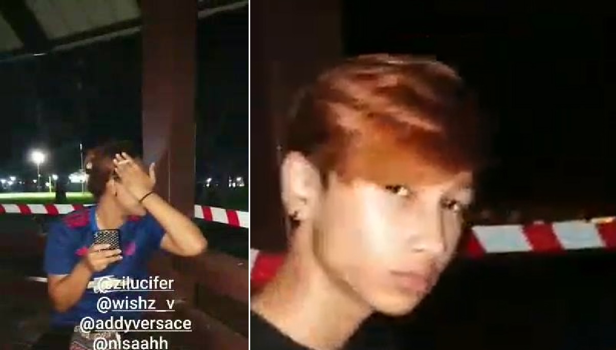 YOUNG PUNKS IGNORE CB AND DRINKS BEER IN CORDONED-OFF AREAS