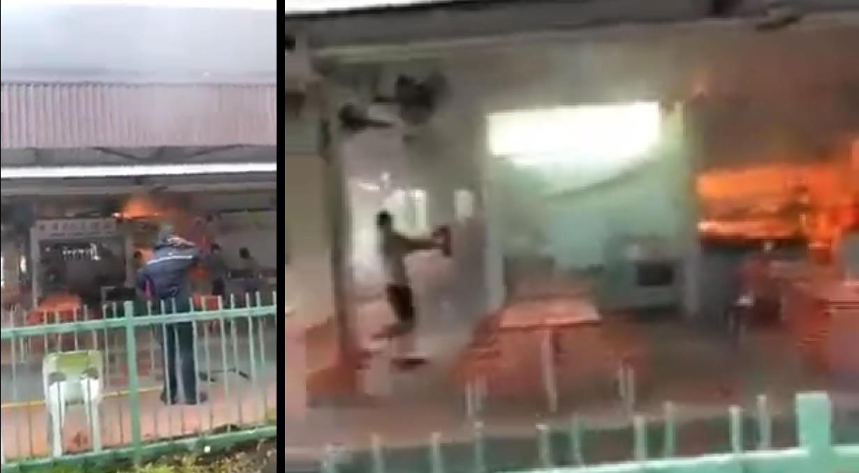 CHANGI HAWKER CENTER GOES UP IN FLAMES.