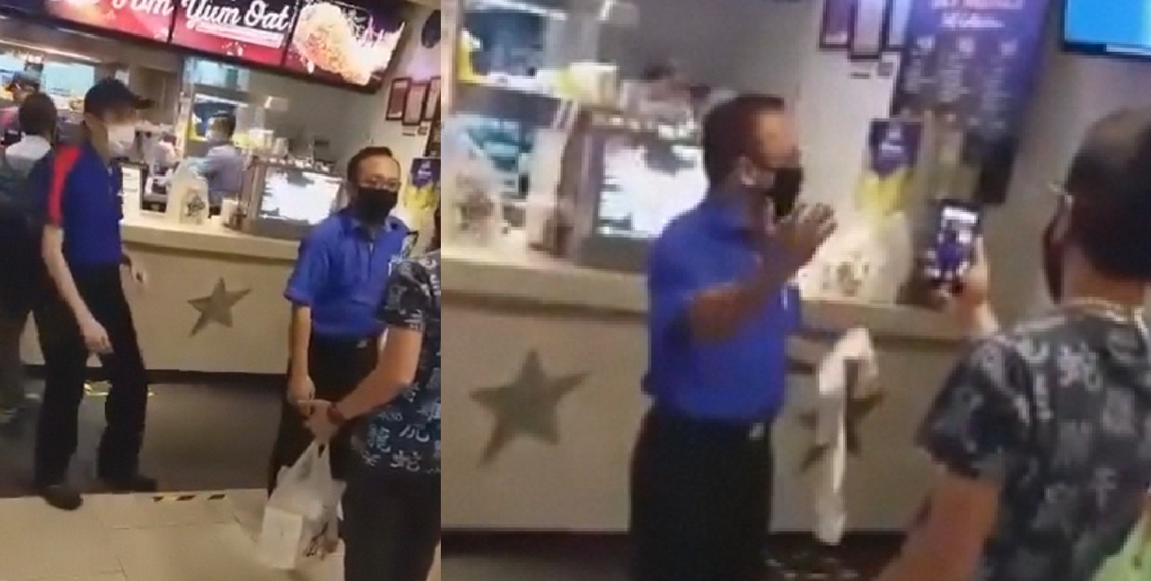 MAN TRYING TO STIR PROBLEMS, REFUSE TO STAY 1 METER AWAY AND STARTED ARGUING