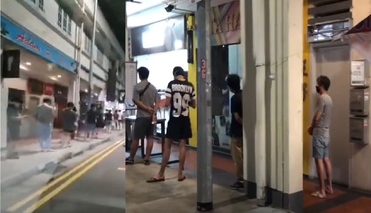 100 OVER PEOPLE QUEUEING FOR HAIR CUT AT GEYLANG UNTIL 2359
