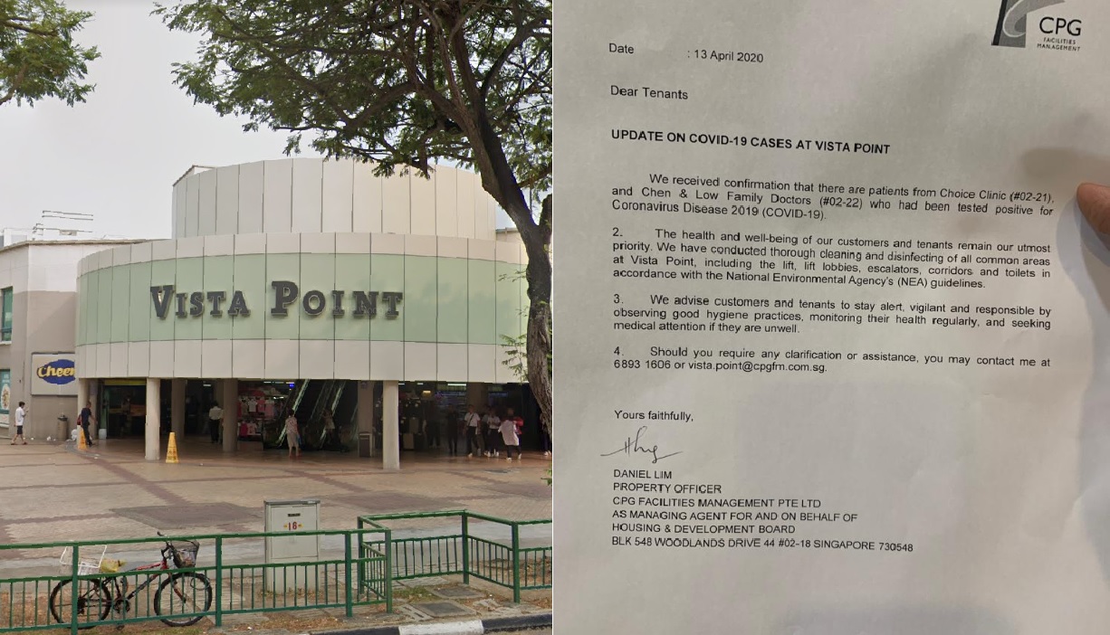 MORE THAN 1 CONFIRMED CASE AT WOODLANDS VISTA POINT, 13 APRIL 2020