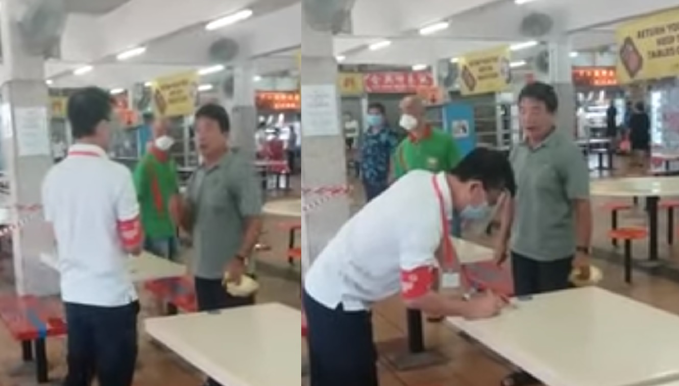 MAN FINED FOR EATING AT HAWKER, SCOLDED “GO STAY WOODBRIDGE HOSPITAL LA”