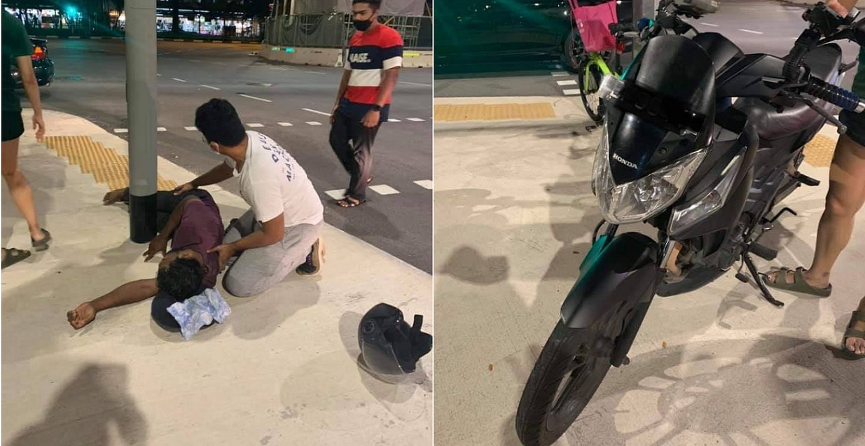 ACCIDENT CAUSED BY UNEVEN ROAD ON NEW UPPER CHANGI RD