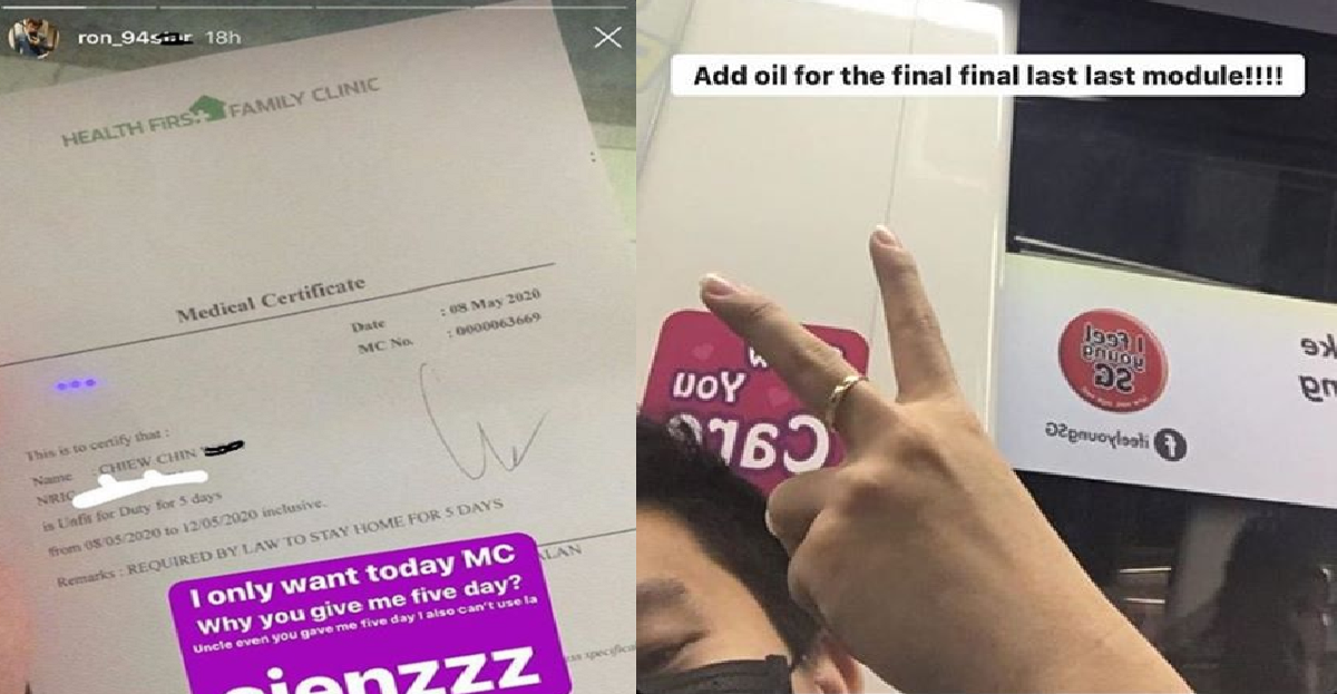 Foreign Talent Given 5 Days Mc But Still Travel Out To Take Exam