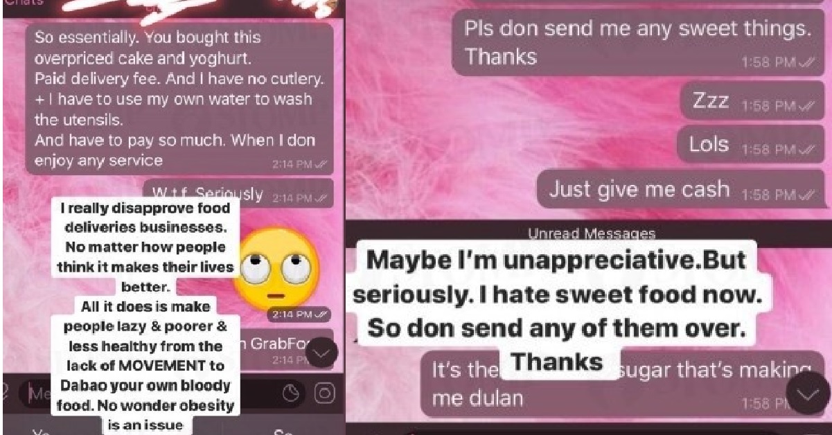 GF GETS FOOD FROM BF, BUT BF GETS F HARD, WANTS MONEY INSTEAD