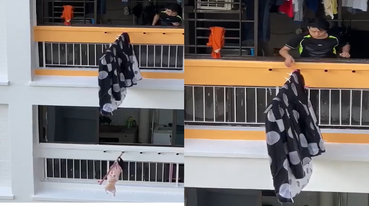MAN HANGS DRIPPING LAUNDRY DIRECTLY ABOVE NEIGHBOUR’S IN WOODLANDS