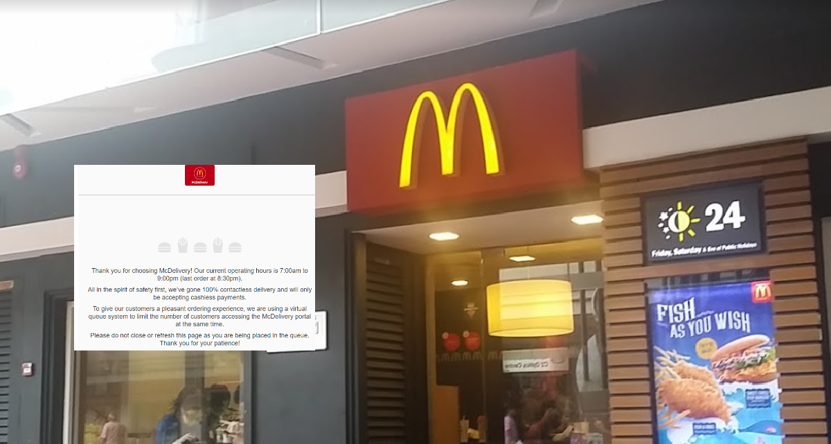 McDelivery Is Back But Need To  Queue To Get Into Website