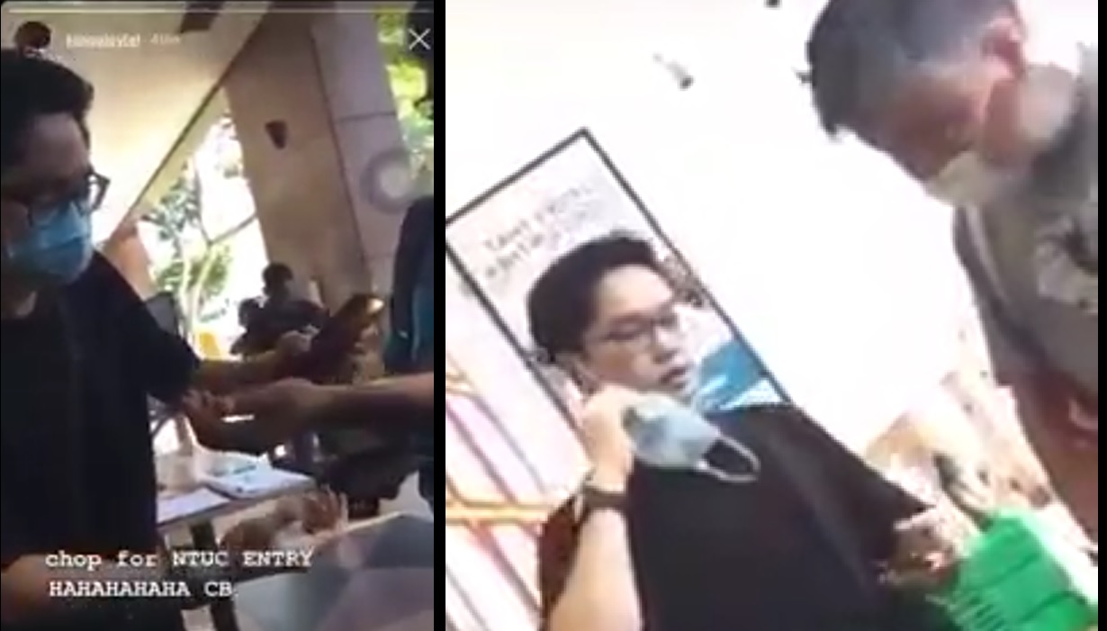 YP PRANKED NTUC SHOPPERS, TOOK OFF MASK. NOW ITS A POLICE CASE