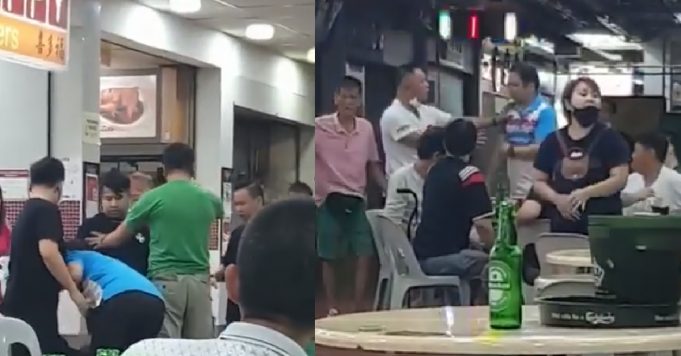 MEN FIGHTING IN COFFEE SHOP AFTER DRINKING SESSION