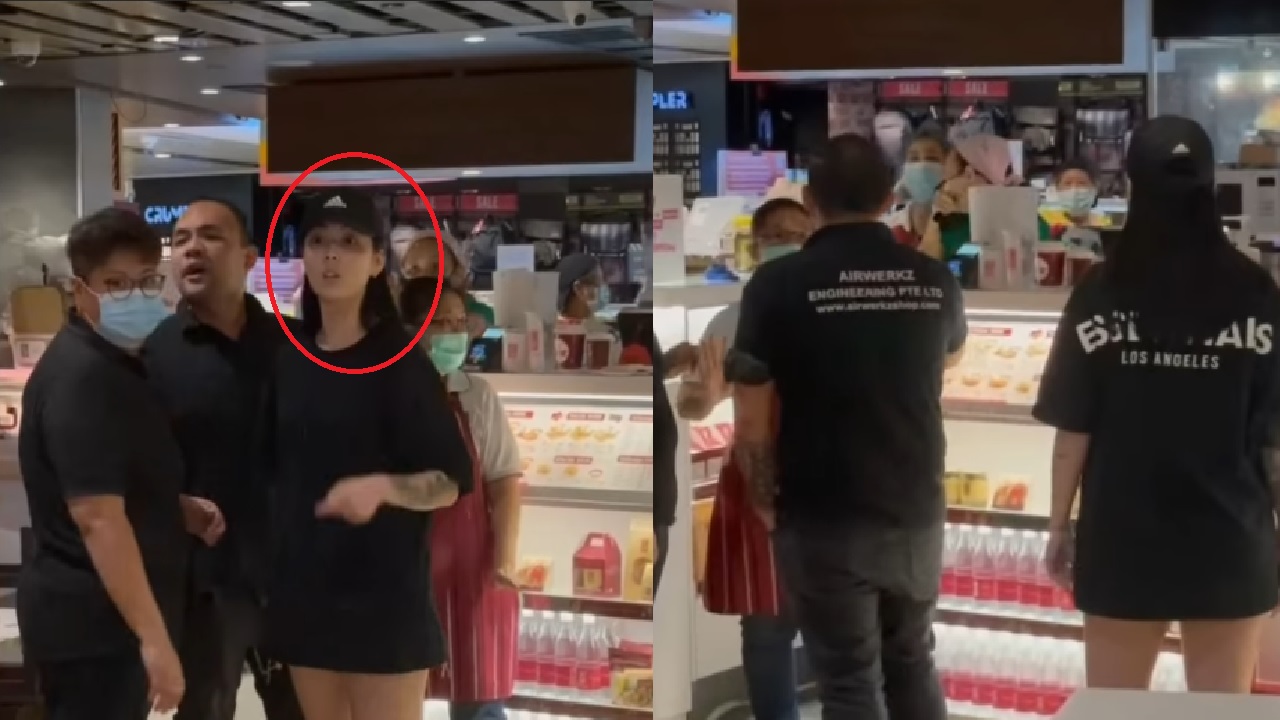 WOMAN ABUSE YAKUN STAFF “NABEI CCB COME OUT LA” AT RAFFLES PLACE