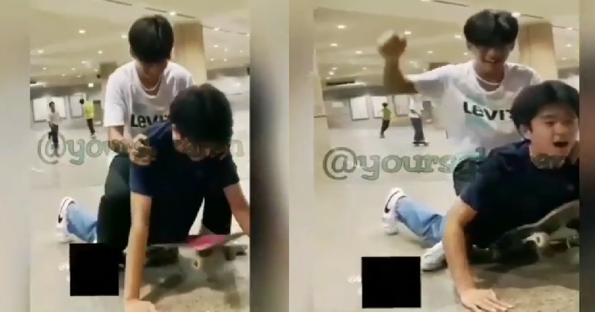 YOUNG PUNK HUMPING HIS FRIEND ON TOP OF SKATEBOARD TO PROVE HIS LOVE