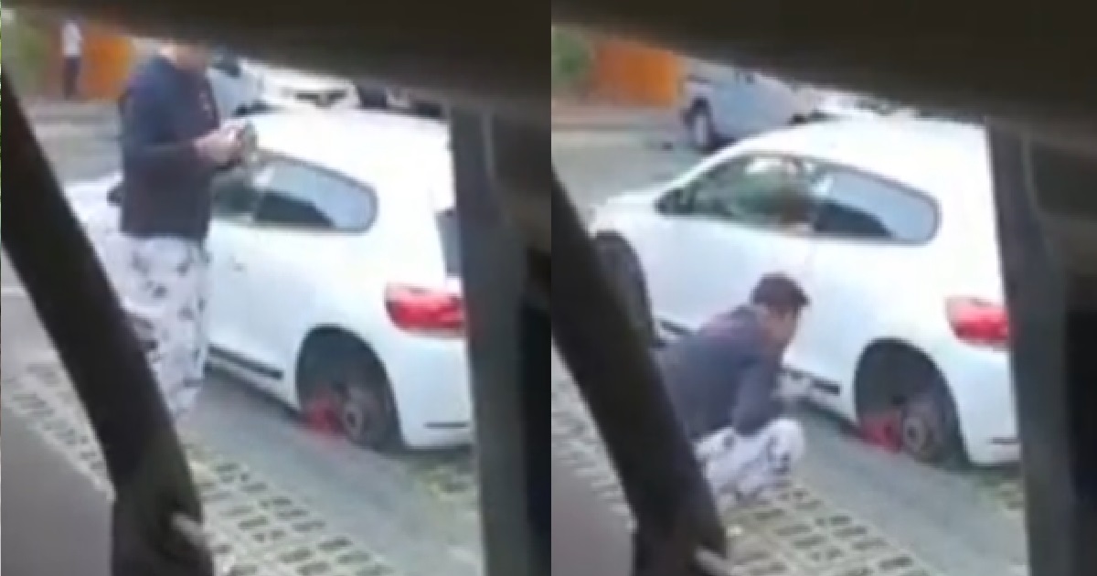 S'PORE DRIVER'S CAR TYRE ALLEGEDLY KENA STOLEN AT CARPARK