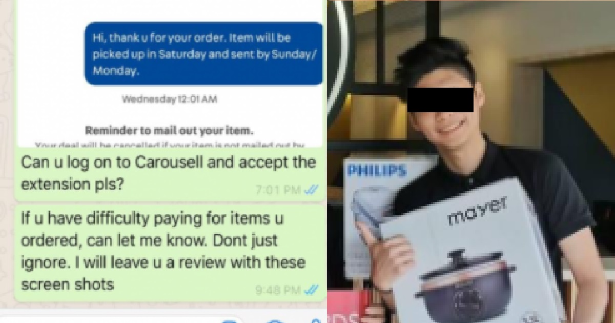 GUY ORDERED AND RECEIVED ITEM FROM CAROUSELL, NEVER PAY AND BLOCKED SELLER