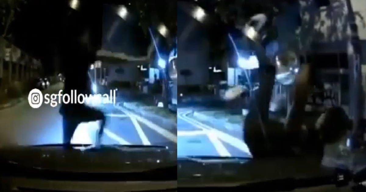 JAYWALKING GUY KENA BANG BY CAR, SENT FLYING BY THE IMPACT